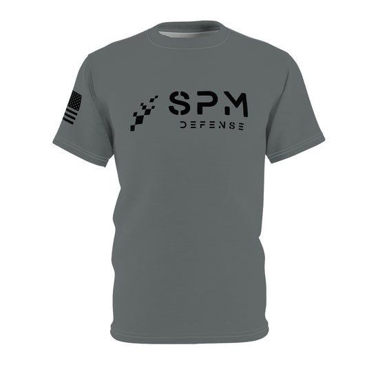 SPM Defense Evaluator Tactical Tee — American Flag Sleeve Military-Inspired Shirt
