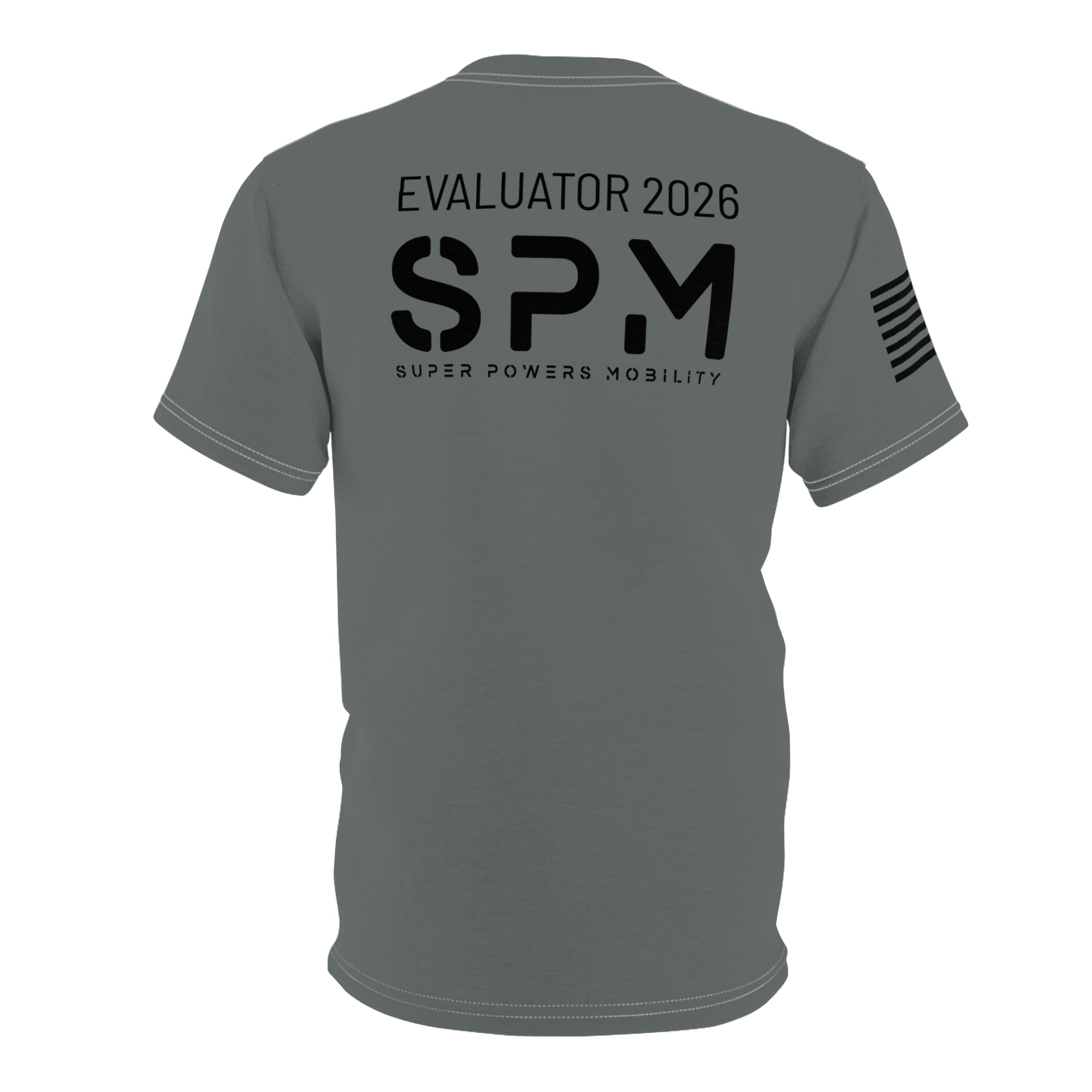 SPM Defense Evaluator Tactical Tee — American Flag Sleeve Military-Inspired Shirt